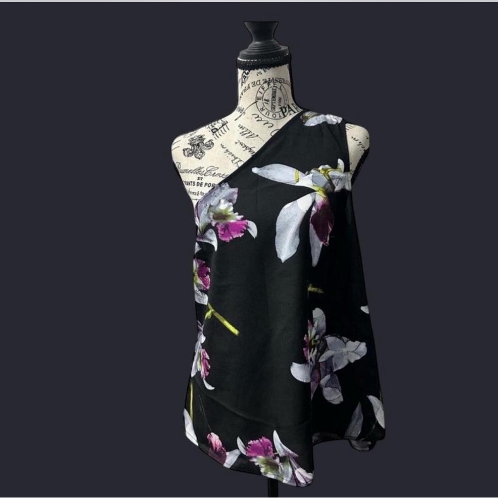 One Shoulder Black & Floral Top NY & Co.
